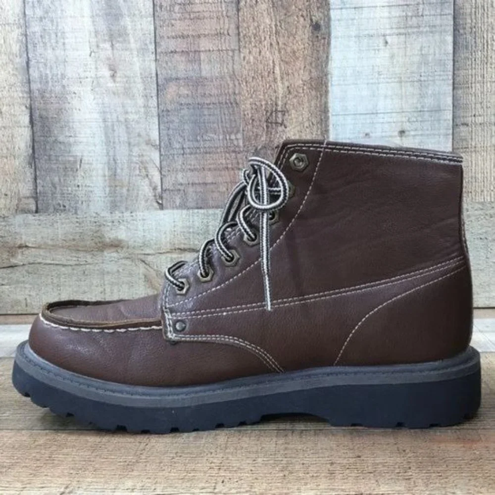 Northwest Territory Brown‎ Faux Leather Ankle Work Boots